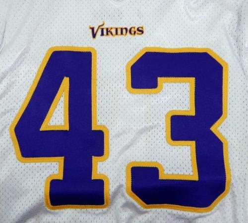 2006 Minnesota Vikings 43 Játék Kiadott Fehér Jersey VIKSNC00139 - Aláíratlan NFL Játék Használt Mezek