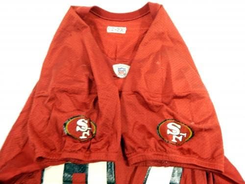 2002-ben a San Francisco 49ers 67 Játék Használt Piros Gyakorlat Jersey 2XL 57 - Aláíratlan NFL Játék