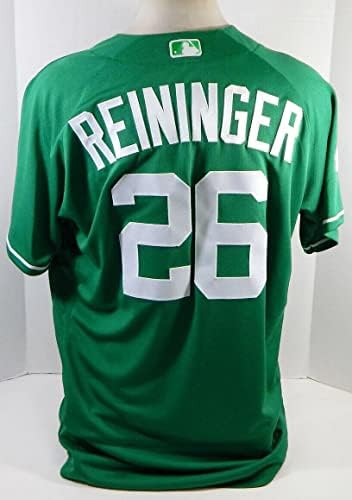 A 2018-as Detroit Tigers Zac Reininger 26 Játék Kiadott Zöld Jersey-i Szent Patrik Nap 8 - Game Használt