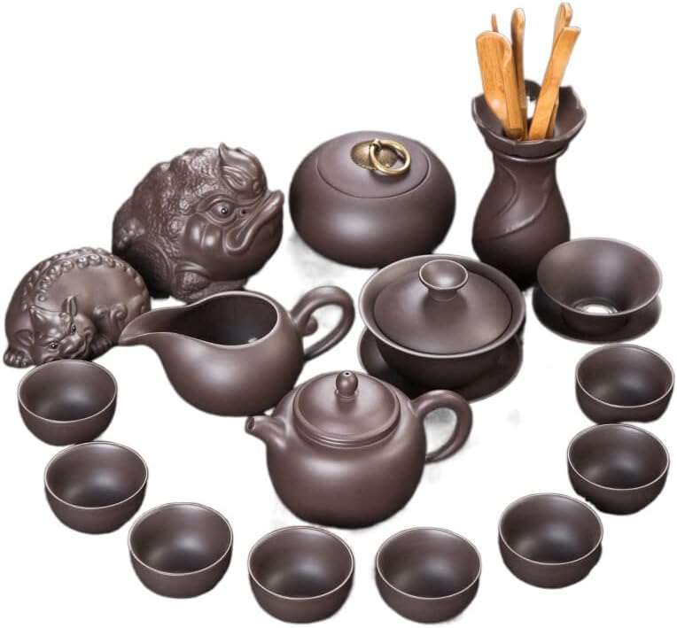 Zisha teás készlet háztartási kung fu tea csésze ceramics紫砂茶具套装家用功夫茶具茶杯陶瓷