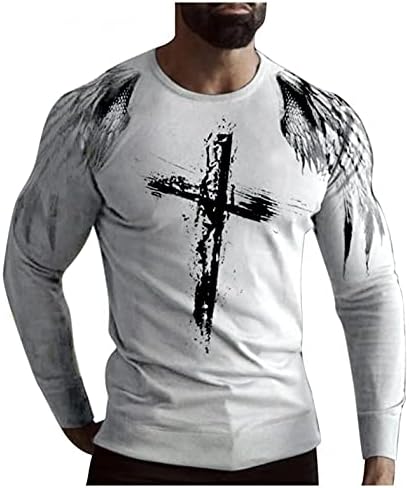 XXBR Katona Long Sleeve T-shirt Férfi ruházat, Őszi Utcán, a Hit Jézus Kereszt, Oroszlán, Tigris Nyomtatás