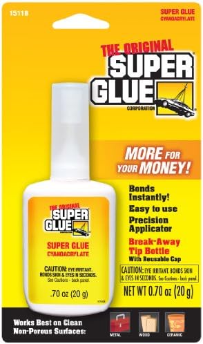 Super Glue pillanatragasztó 15118-12 Break-El Tipp 20 Grammos Üveg, 12-Pack(Csomag 12)