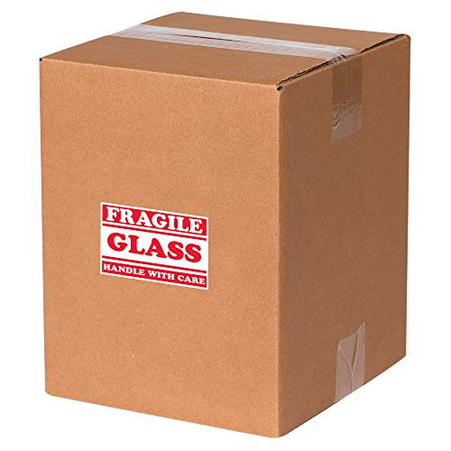 DOBOZ USA BDL1058 Szalag Logika Címkék, Törékeny Üveg - vigyázz vele, 2 x 3, Piros/Fehér (Csomag 500)