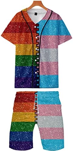 LMBT Meleg Büszkeség Tshirt Férfi Nyári Sport Ruhát, 2 darabos Készlet Rövidnadrág Sleeve póló, valamint