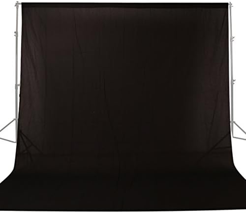 GSKAIWEN 10x20ft/3x6m Fotó Stúdió Tiszta Pamut Muszlin Összecsukható Fekete Képernyő Hátteret Függöny