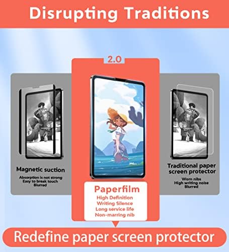 ZOEGAA Új Generáció（Nem Nib Viselni） 2 csomag Paperfilm iPad pro 12.9 képernyővédő fólia iPad Pro 12.9