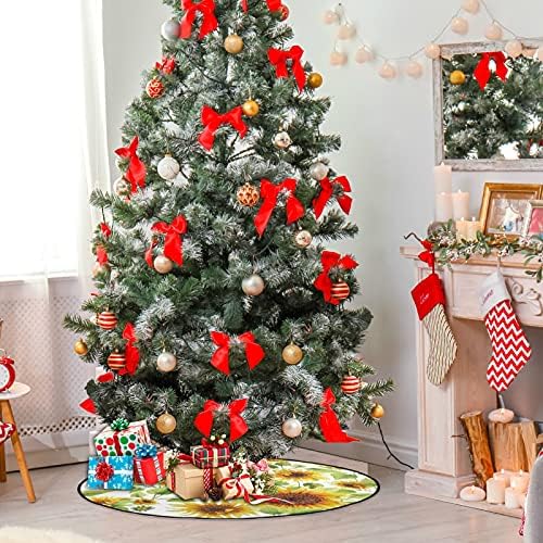 visesunny Napraforgó, Zöld Leveles karácsonyfa Alátét karácsonyi Parti Dekoráció Parasztház Nagy Fa áll
