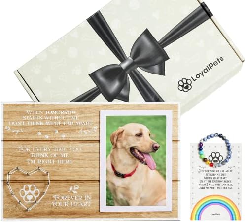 Kutya Emlékmű Ajándékok Képkeret, Beleértve a Lenyűgöző díszdobozban - Gyász Ajándékok Veszteség a Pet