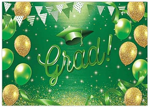 Funnytree 7X5FT Zöld, Arany Congrats Grad Hátteret Érettségi Osztály 2023 Gratulálunk Lufi Háttér Egyetemi