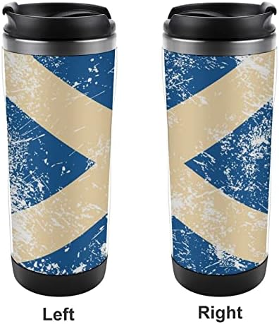 Skócia Retro Zászló Utazási kávéscsészék Fedél Hőszigetelt Poharak, Rozsdamentes Acél duplafalú Üveg Víz