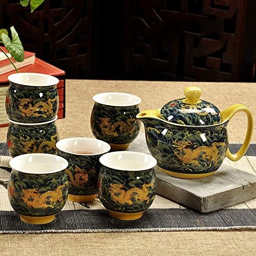 TWDYC Kínai Kerámia Teás Készlet Kung Fu Porcelán teáscsésze Pot Meghatározott Sárkány Teáskanna Teáscsésze