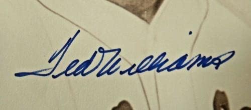 Ted Williams Aláírt 11x14 Szépia Fotó a Teljes SZÖVETSÉG Levelet - Dedikált MLB Fotók