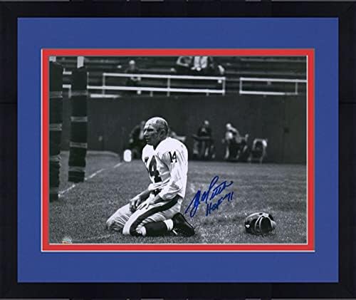 Keretes Y. A. Ékezet New York Giants Dedikált 8 x 10 Kín a Vereség Vér Fénykép - Kék Tinta - Dedikált