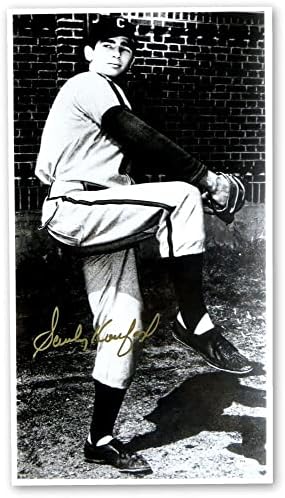 Sandy Koufax Aláírt Autogramot 11X20 Fotó Dodgers Univ. a Cincinnati SZÖVETSÉG V68254 - Dedikált MLB Fotók