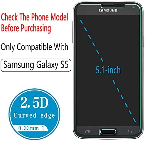 HPTech [2 Csomag] képernyővédő fólia Samsung (Galaxy S5) Edzett Üveg, Anti Karcolás, Buborék Mentes