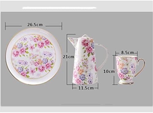 HDRZR Virág rattan porcelán teáskészlet a tálca beállítása kupa pot kerámia nagy kapacitású csésze szett