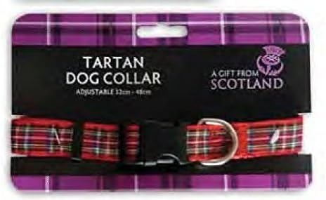Egy Ajándék A Skócia Királyi Stewart Vörös Tartan Nyakörv - Ajustable 32cm - 48cm