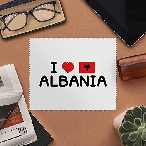 2 x 'Szeretem Albánia' Mikroszálas Lencse/Szemüveg Tisztító Kendők (LC00017251)