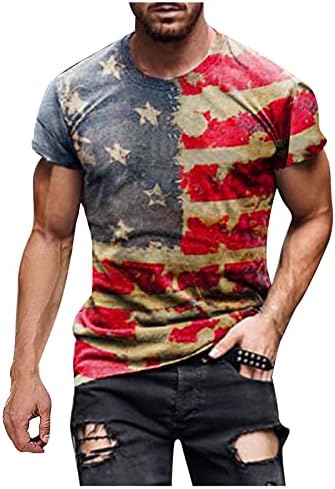 XXBR Férfi Katona Rövid Ujjú T-shirt Hazafias Amerikai Zászló Tshirt Függetlenség Napja Nyári Slim Fit