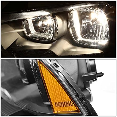 Kompatibilis Dodge Charger LX Pár OE Stílus Csere Fekete Borostyán Sarokban Fényszóró + H8 LED átalakító