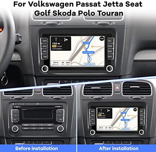 Android autórádió VW Passat Jetta Ülés Golf Skoda Polo Touran, [1G+16GB] 7 hüvelykes érintőképernyő Volkswagen